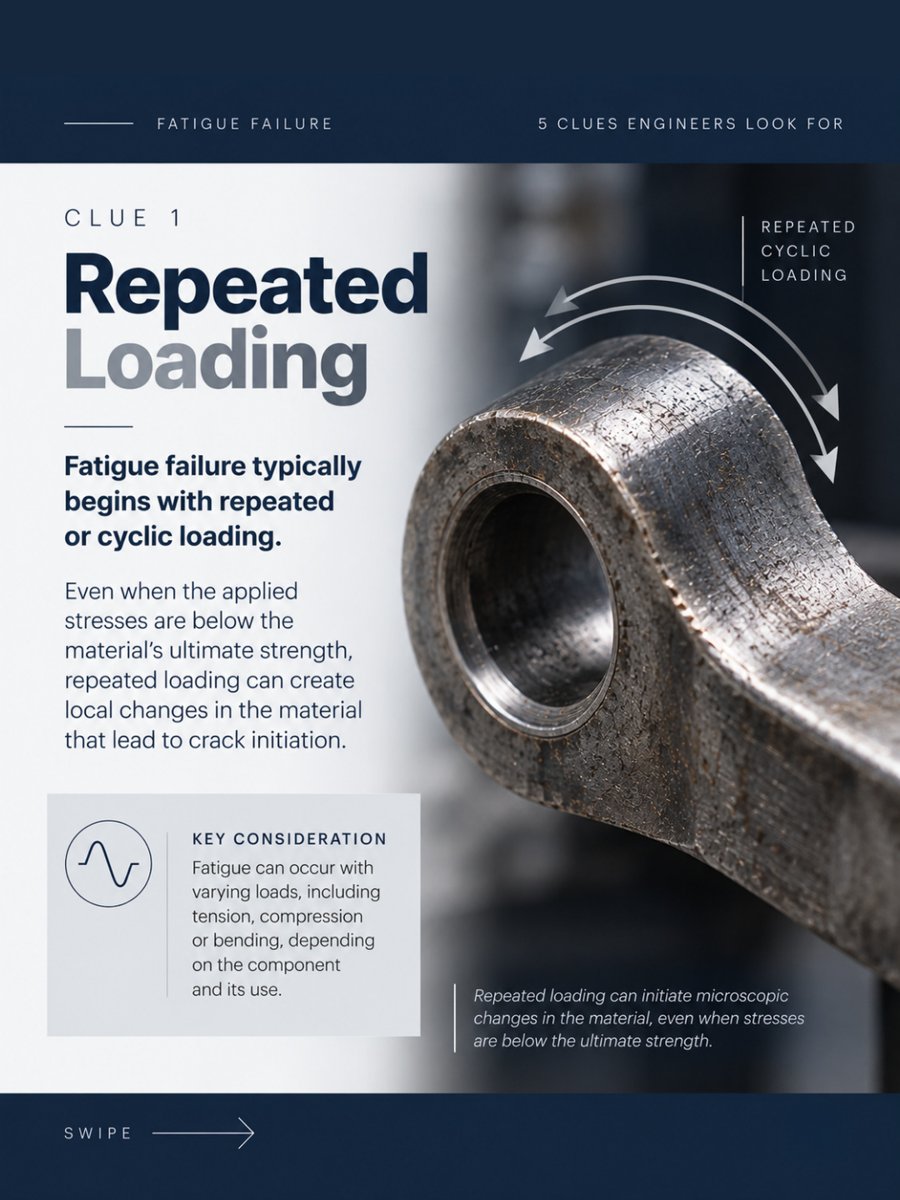 Steel rod end under repeated cyclic loading